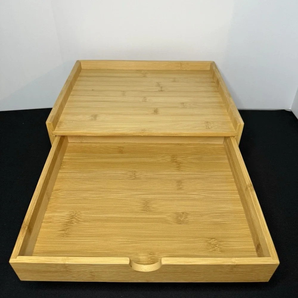 Prosumer's Choice Wooden Desk Organizer With Two Drawers Monitor Display Bamboo*